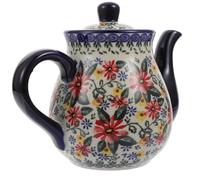 Housoutil Tetera de Cerámica Delicada para Agua Fría Jarra Artesanal de 12L Diseño de Margaritas Adecuado para Hogar Oficina y Salón de Té Hervidor Portátil y Soporte para Infusiones