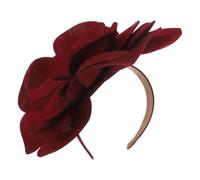 Housoutil Tocado Floral Rojo de Poliéster para Mujer Diseño de Flores Grandes, Cómodo y Elegante, Adecuado para Eventos de Cóctel y Ceremonias