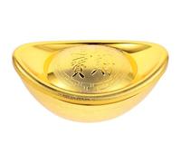 Housoutil Yuanbao Chino Dorado de Plástico 245X13X12 CM Adorno de Buena Suerte Feng Shui Objeto de Colección de Riqueza para Decoración del Hogar y Fiestas de Año Chino