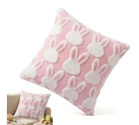 Housse Coussin Pâques - Couvre Coussin Peluche Lapin Esthétique Doux, Décoration Saisonnière Confortable Élégante, Texture Moelleuse Toucher Agréable, Accessoire Textile Ambiance Chaleureuse | Maison