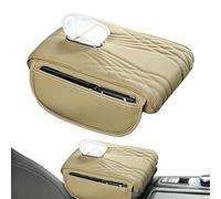 Housse D'Accoudoir Voiture Universelle - Coussin De Console Centrale | Protection Accoudoir Auto | Tapis En Cuir PU Avec Mousse À Mémoire De Forme Pour Un Confort De Conduite Optimal Et Poche De Range