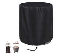 Housse De Table Ronde D'extérieur | 53 X 58 Cm | Étui De Protection Noir Imperméable Et Portable | Housse Pour Table D'appoint Isotherme | Idéale Pour La Maison, Le Jardin, Le Parc Et Le Camping