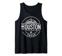 Houston Skyline City Travel Palmeras de Texas Camiseta sin Mangas