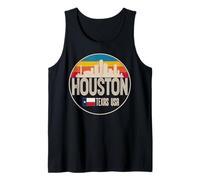 Houston Skyline City Travel Palmeras de Texas Camiseta sin Mangas