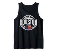 Houston Skyline City Travel Palmeras de Texas Camiseta sin Mangas