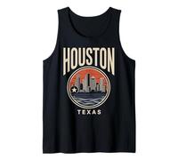 Houston Skyline City Travel Palmeras de Texas Camiseta sin Mangas