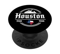 Houston Skyline City Travel Palmeras de Texas PopSockets PopGrip Adhesivo