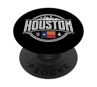 Houston Skyline City Travel Palmeras de Texas PopSockets PopGrip Adhesivo
