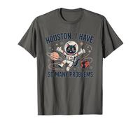 Houston Tengo tantos problemas Funny Cat Astronauta Camiseta