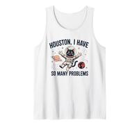 Houston Tengo tantos problemas Funny Cat Astronauta Camiseta sin Mangas