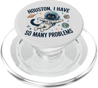 Houston Tengo tantos problemas Funny Cat Astronauta PopSockets PopGrip para MagSafe