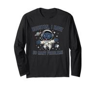 Houston Tengo tantos problemas Funny Dog Astronauta Manga Larga