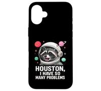 Houston Tengo tantos Problemas Lindo Astronauta Mapache Espacial Carcasa para iPhone 16 Plus
