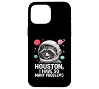 Houston Tengo tantos Problemas Lindo Astronauta Mapache Espacial Carcasa para iPhone 16 Pro MAX