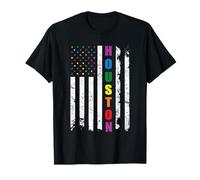 Houston Texas LGBTQ Gay Pride Flag Rainbow Camiseta