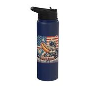Houston We Have a Hotdog Astronaut Julio 4 Bandera de Estados Unidos Hombres Mujeres Stainless Steel Insulated Water Bottle