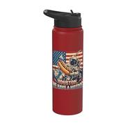 Houston We Have a Hotdog Astronaut Julio 4 Bandera de Estados Unidos Hombres Mujeres Stainless Steel Insulated Water Bottle
