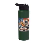 Houston We Have a Hotdog Astronaut Julio 4 Bandera de Estados Unidos Hombres Mujeres Stainless Steel Insulated Water Bottle