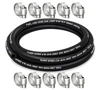 HOUSUN Línea de combustible de 5/16 pulgadas de diámetro interior, manguera de combustible de 10 pies 300 PSI de alta presión, manguera de línea de combustible J30R7 NBR con 10 abrazaderas.