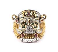 Housunzi Anillo de Calavera de Plata de Ley S925 para Hombre, Anillos de la Suerte de Películas de Acción Clásicas Souvenir, Gótico Punk Hip Hop Motero Joyería Accesorios Regalo para él,#14
