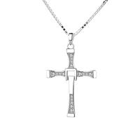 Housunzi Collar Con Colgante De Cruz RáPido Y Furioso Collares De Actividad Con Diamantes De ImitacióN De Plata De Ley 925 Accesorios De Regalos Para Hombre Recuerdo De PelíCula De Moda