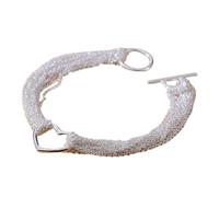 Housunzi Pulsera de Plata de Ley 925 para Mujer Pulseras con Corazones Brillantes Tallados en Diamantes Pulsera Love con Empalme de Cadena de Varias Líneas Brazalete Tipo Brazalete Joyería Regalos