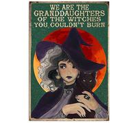 HOUVSSEN Letrero de metal con texto en inglés «Beautiful Witch We are The Granddaughters of The Witches You Couldn't Burn» para decoración de pared, 20,3 x 30,5 cm, póster de metal