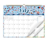 HouxieMiga Calendario 2026-2027, calendario de pared de 18 meses 2026-2027, julio de 2026 a diciembre de 2027, 14.8 x 11.5 pulgadas, calendario con encuadernación de doble alambre, gancho para colgar