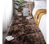 HOUXINZ Alfombras de Habitacion 120 x 140 cm Antideslizante Fácil de Limpiar Home Alfombra Interior Lavables y Antideslizante para Salón O Dormitorio, Marrón