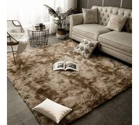 HOUXINZ Alfombras Infantiles 180 x 190 cm Fluffy Alfombra Esponjosa de Cama Lavables y Antideslizante para Sala de Estar Dormitorio, Alfombra Habitacion de Adolescente Niño y Niña, Marrón