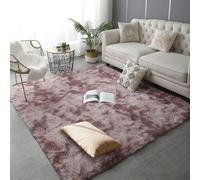 HOUXINZ Imitación Mullida Alfombras 130 x 160 cm Antideslizante Fácil de Limpiar Tapete para Cama Dormitorio Talla para Dormitorio, Suave, Moderna para Habitación de Los Niños, Rosa Púrpura