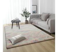HOUXINZ Imitación Mullida Alfombras 140 x 250 cm Peludas y Grandes Piel de Cordero Oveja Diseño Moderno for Living Room Niña Juvenil Adulto, Multicolor