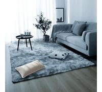 HOUXINZ Imitación Mullida Alfombras 150 x 330 cm Peludas y Grandes Piel de Cordero Oveja Diseño Moderno for Living Room Niña Juvenil Adulto, Gris Claro