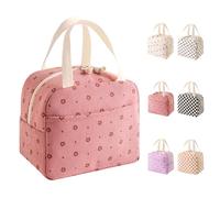 HouYa-Tec Bolsa Termica Porta Alimentos 10L, Lunch Bag para Lonchera, Bolsa Comida Trabajo para Mujer, Pequeña Bolsas Nevera Portatil para Playa,para Trabajo, Viaje, Escuela, Picnic (flores rosas)