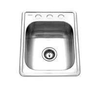 Houzer A1722-7BS-1 ADA Glowtone Series Topmount Acero inoxidable 3 agujeros Bar/Prep Sink
