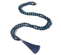 Hovaete 108 cuentas Mala de piedra natural Japamala Yoga oración rosario meditación, collar de borla anudada a mano para mujeres y hombres, Largo, Piedra, No es una piedra preciosa