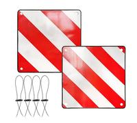 HOVCEH 2 in1 Señal de Advertencia Italia y España, Señal Reflectante de Advertencia Rojo y Blanco para Autocaravana, Caravana, Portabicicletas, Portabicicletas (50 * 50cm) (2)