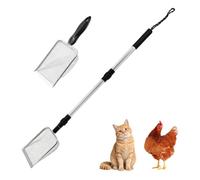 HOVCEH 2 Piezas Pala Arenero Gato, 3 Niveles Ajustables Stainless Steel Cat Litter Scoop, Pala para Arena de Gatos para Gallineros, Separación de Excrementos y Residuos de la Arena