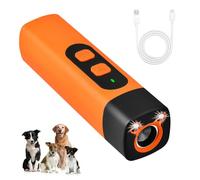HOVCEH Antiladridos para Perros Ultrasonidos, Ahuyentador de Perros con Linterna LED, Portátil Dispositivo Anti Ladridos Ultrasónicos con 3 Frecuencias Ajustables