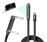 HOVCEH Cable de carga 2 en 1 con soporte invisible, cable de carga de 240 W con soporte, cable de carga rápida con soporte para teléfono móvil integrado, cable de carga tipo C de 1,5 m para