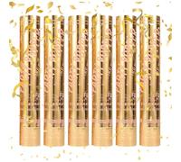 HOVCEH Cañón de confeti dorado para fiesta, 6 cañones de confeti biodegradables, color dorado, para fiesta de carnaval, 30 cm, cañones de confeti grandes, ideales para cumpleaños, fiestas y bodas