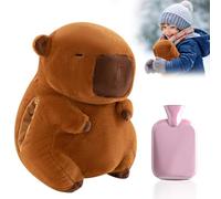HOVCEH Capybara Bolsa Agua Caliente, Bolsa de Agua Caliente Peluche, Peluche Capybara, Extraíble para Su Limpieza, Regalos Invierno para Niños y Adultos(Marrón)