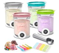 HOVCEH Juego de 4 Recipientes para Helado Ninja Swirl, 500 ml con Tapas para Ninja Creami Swirl, Recipiente para Helados Ninja Creamy Deluxe para NC700 NC701, Aptas para Lavavajillas