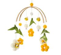 HOVCEH Movil Cuna,Movil De Cuna con Bolas De Fieltro, Abejas Y Flores, Carrusel Cuna,Decoración para Habitaciones Infantiles