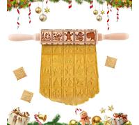 HOVCEH Rodillos de Madera para Navidad, 35 * 4.5 cm Tallada en Relieve Rodillo, Rodillo de Madera 3D Patrón Para DIY, Fondant, Pasteles, Pasta Repostería