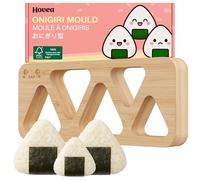 Hovea - Molde de Onigiri de Madera - Tamaño Mini y Clásico - Moldes Triangulares - Prensa para Arroz - Onigiri Japonés - Sushi Maker - Bambú - ONG005
