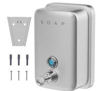 Hovea SP500 - Dispensador de jabón para pared, acero inoxidable, 500 ml, jabón líquido, champú, líquido vajilla, metal cepillado, antióxido, dispensador de jabón empotrable, cuarto de baño, cocina