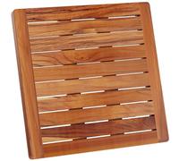 Hovea - Tarima de Ducha 50 x 50 cm - Madera de Teca - Resistente Al Agua Y Al Moho - Alfombrilla De Baño Cuadrada - Interior, Exterior, Jardin, SPA - Alfombra Antideslizante - CB5050