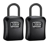 HoveeLuty 2 Cajas de Cerradura para Llaves con código, Caja de Cerradura de Llave Colgante Impermeable, Cubierta Protectora de contraseña de 4 dígitos para Interior y Exterior, casa, Garaje