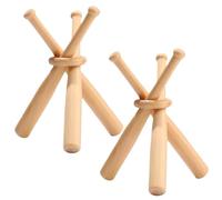 HoveeLuty 2 Soportes para Pelotas de béisbol, de Madera, con Forma de Mini Bate de béisbol, Vitrina Decorativa de Escritorio Estable para niños y Amantes de los Deportes.